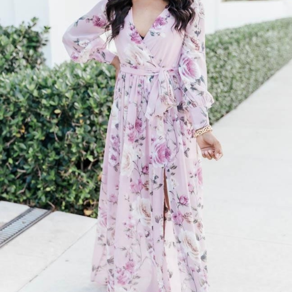 Pink floral dress